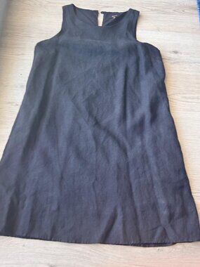 Quince Black Linen Sleeveless Dress | Minimalist Elegant Summer Dress | Size M